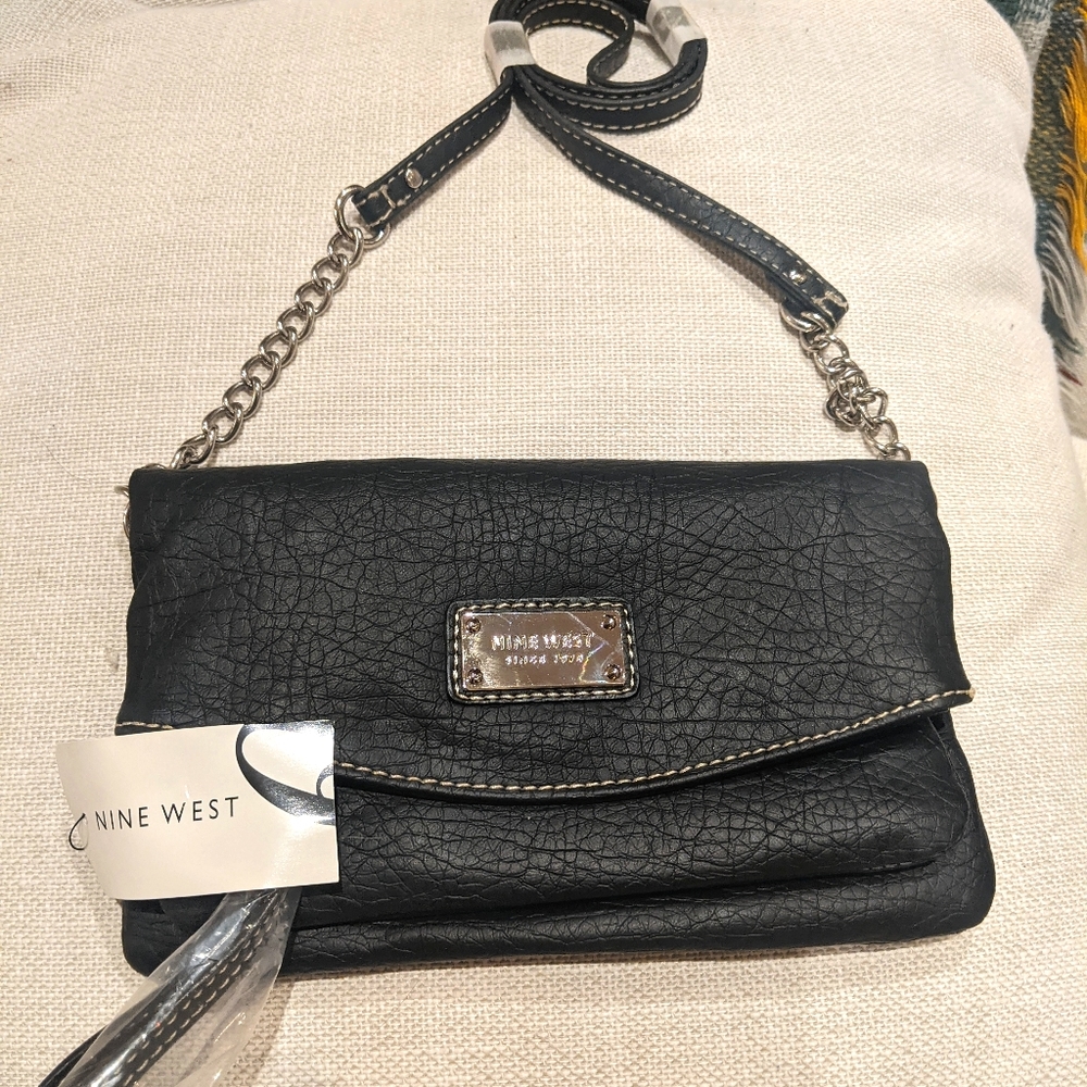 Nine West Black Faux Leather Crossbody Purse